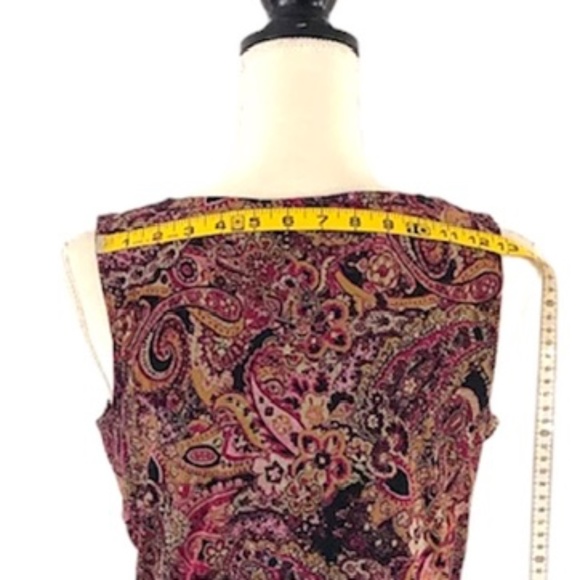Liz Claiborne Vintage Women’s Slipover V-Neck Patterned Lined Tank Top Size L - Picture 6 of 13
